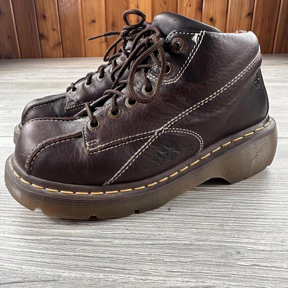 Shoes - Dr Martens Daisy Boots Womens 8 Brown Chunky Platform Heels Flower Power 12281